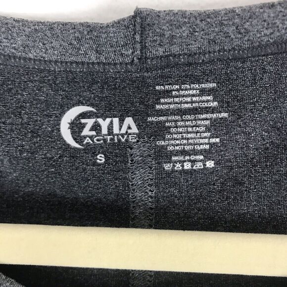 Zyia Active Top Performance Tee Womens Small Athletic Yoga Long Sleeve Gray Gym - Picture 2 of 7